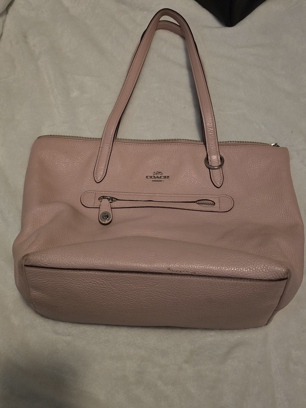 Coach Pink Pebble Leather Tote Bag
